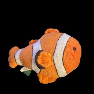 Wild Republic Nemo Clownfish Plush 12" Stuffed Animal Orange White Sparkle Toy